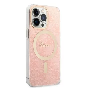 Guess Zestaw GUBPP13XH4EACSP Case+ Charger iPhone 13 Pro Max różowy/pink hard case 4G Print MagSafe - Etui i futerały do telefonów Guess Zestaw GUBPP13XH4EACSP Case+ Charger iPhone 13 Pro Max różowy/pink hard case 4G Print MagSafe - Etui i futerały do telefonów - miniaturka - grafika 4