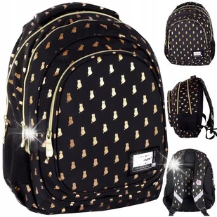 PLECAK TORNISTER SZKOLNY Z KOTKIEM KOT CZARNY ZŁOTY GOLDEN KITTY - Plecaki szkolne i tornistry PLECAK TORNISTER SZKOLNY Z KOTKIEM KOT CZARNY ZŁOTY GOLDEN KITTY - Plecaki szkolne i tornistry - miniaturka - grafika 1