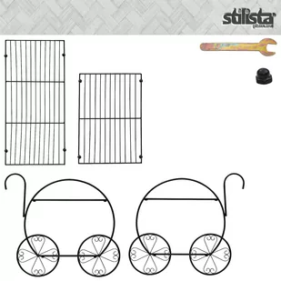 KWIETNIK METALOWY STOJAK CZARNY LOFT WÓZEK - Pozostałe ozdoby ogrodowe - miniaturka - grafika 4