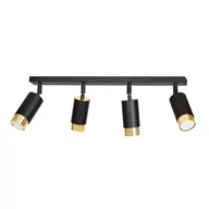 Lampy sufitowe - Emibig Hiro lampa sufitowa (spot) 4-punktowa czarna/złota 965/4 - miniaturka - grafika 1