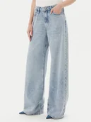 Spodnie damskie - Guess Jeansy W5YA82 D5QKA Niebieski Wide Leg - miniaturka - grafika 1
