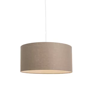 QAZQA Lampa wisząca biała klosz postarzany szary 50cm - Combi - Lampy sufitowe - miniaturka - grafika 1