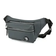 Nerki - Szara saszetka nerka wodoodporna wytrzymała pojemna pas C49 szary, srebrny - miniaturka - grafika 1