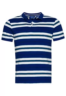 Bluzy męskie - Superdry Vintage Jersey Stripe S/S Polo Męska bluza, Niebieski Multi, S - grafika 1