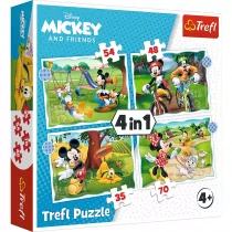 Puzzle - Trefl Puzzle 4w1 Fajny dzień Mickiego Disney Standard Characters 34604 - grafika 1