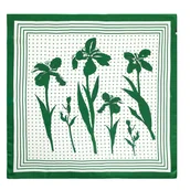 Apaszki i szaliki męskie - Damska chusta jedwabna we wzory kremowo - zielona - miniaturka - grafika 1