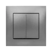 Wyłączniki światła i elektryczne - ELEKTRO - PLAST Włącznik podwójny CARLA grafitowy ELEKTRO - PLAST - miniaturka - grafika 1