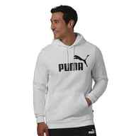 Bluzy męskie - PUMA Męska bluza z kapturem Essentials duże logo polarowa bluza z kapturem, Puma White, XXL - miniaturka - grafika 1