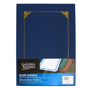 Galeria Papieru Teczka ozdobna dyplom granatowa złota ramka - Teczki i skoroszyty - miniaturka - grafika 1