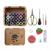 Pasmanteria - Przybornik Krawiecki Zestaw Do Szycia Nici Pudełko - miniaturka - grafika 1