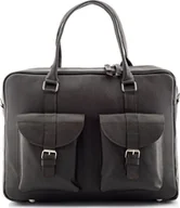 Teczki i aktówki - Belveder Skórzana torba na laptopa 15,6 brązowa BVL92 - miniaturka - grafika 1