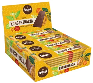Karton MINIczekolada Koncentracja Gorzka 64% cocoa z ashwagandhą Wawel 20g 32 sztuki - Batoniki - miniaturka - grafika 1