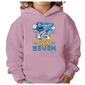 Bluzy dla dziewczynek - BLUZA DZIECIĘCA Z KAPTUREM 67 SIX SEVEN KLOCKI VIRAL 122-128 PREZENT - miniaturka - grafika 1