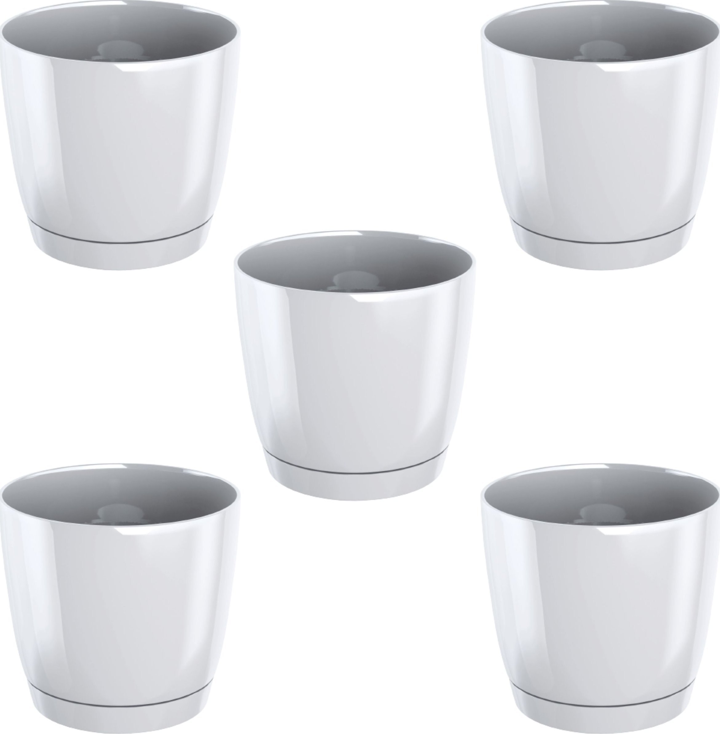 Dikel 5x Doniczka okrągła Coubi DUOP120 + podstawka