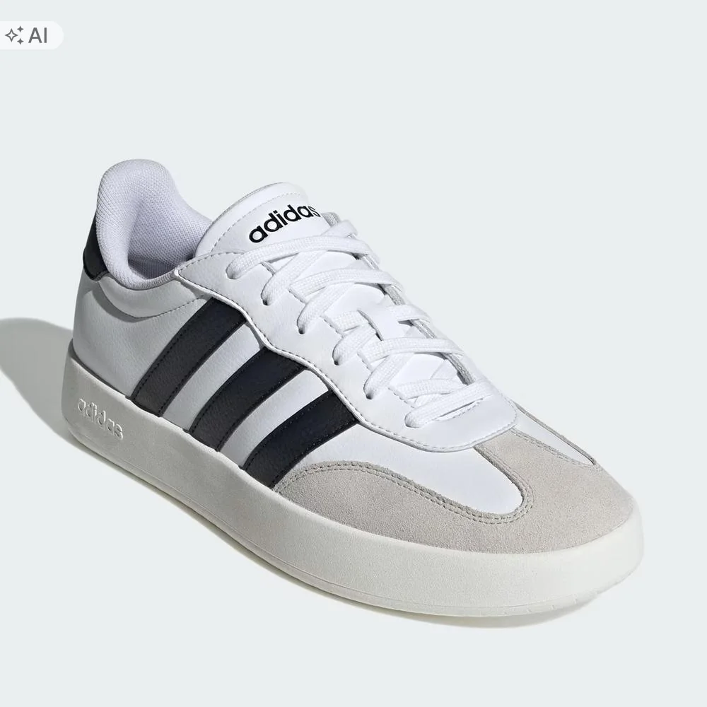 ADIDAS BARREDA TENISÓWKI MĘSKIE KREMOWE Z CZARNYMI PASKAMI 46 16DA