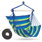 Fotele ogrodowe wiszące - Krzesło wiszące Rodos, niebieskie - miniaturka - grafika 1