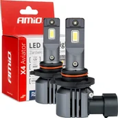 Żarówki samochodowe - AMiO Żarówki samochodowe led seria x4 aviator hb3/hir1 9011/h10 6500k canbus amio-03766 - miniaturka - grafika 1