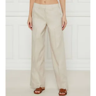 Michael Kors Lniane spodnie flare fit - Spodnie damskie - miniaturka - grafika 1