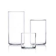 Wazony i flakony - Zestaw wazonów szklanych 3 sztuki 10-15-20 cm - miniaturka - grafika 1