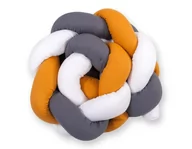 Ochraniacze do łóżeczka - Ochraniacz Warkocz Pleciony Do Łóżeczka - Biały-Musztardowy-Antracyt - miniaturka - grafika 1