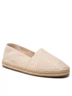 Espadryle damskie - Calvin Klein Espadryle Espadrille W/hdw - Canvas Mono HW0HW00888 Beżowy - miniaturka - grafika 1