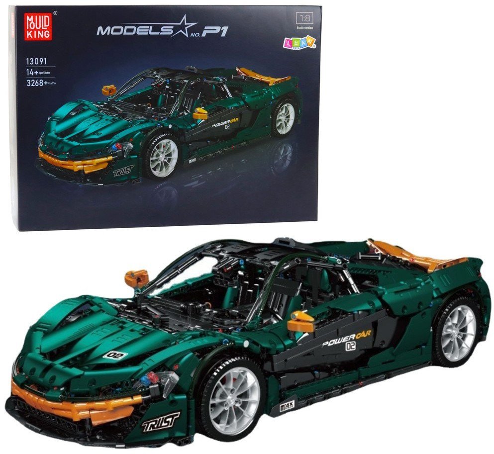 Klocki Konstrukcyjne Samochód Sportowy Zielony 1:8 P1 3268el LEAN Toys