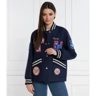 Kurtki damskie - Tommy Hilfiger Kurtka bomber COLLEGIATE | Regular Fit | z dodatkiem wełny - miniaturka - grafika 1