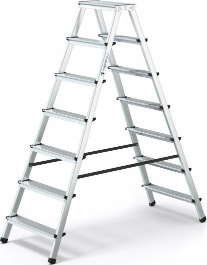 Magazynuj Drabina aluminiowa, dwustronna, 7 stopni, wytrzymałość: 125 kg - HOME