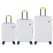 Walizki - Zestaw walizek SEMI LINE T5842-0 Biały - miniaturka - grafika 1