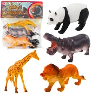 Figurki dla dzieci - Zestaw Figurki Dzikie Zwierzęta Safari Panda Żyrafa Lew Hipopotam 4 szt. - miniaturka - grafika 1