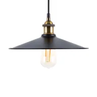 Lampy sufitowe - Beliani Lampa wisząca czarno-mosiężna SWIFT L - miniaturka - grafika 1