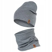 Czapki dla dzieci - Czapka Dziecięca Wiosenna Jesienna Komin Komplet Bawełna Dla Dzieci 48-56 - miniaturka - grafika 1