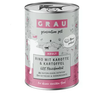 Grau karma mokra dla psa, 6 x 400 g - Wołowina z marchewką i ziemniakami - Mokra karma dla psów - miniaturka - grafika 1