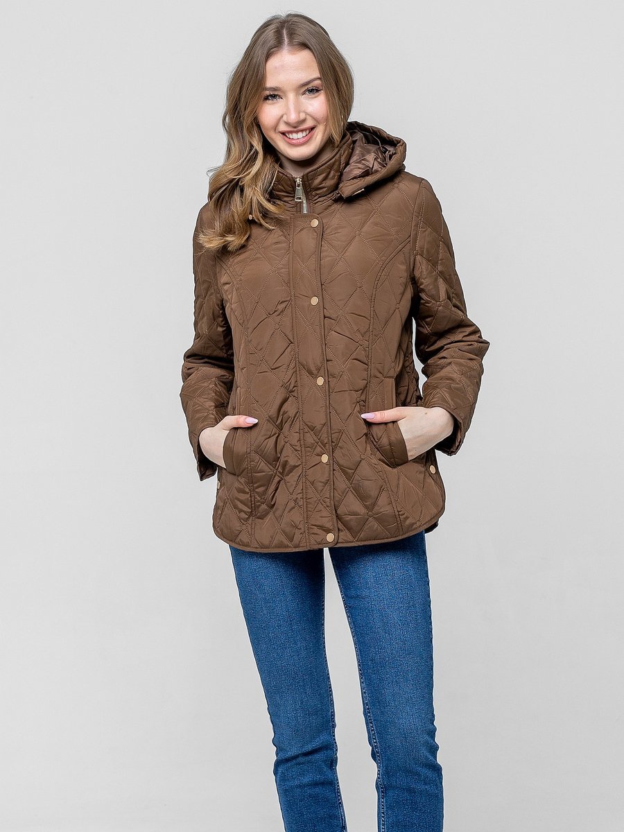 PRZEJŚCIOWA KURTKA DAMSKA Z PIKOWANIEM W ROMBY