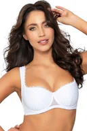 Biustonosze - Biustonosz Balkonetka Usztywniany Stanik Szerokie Ramiączka Biały 75A - miniaturka - grafika 1