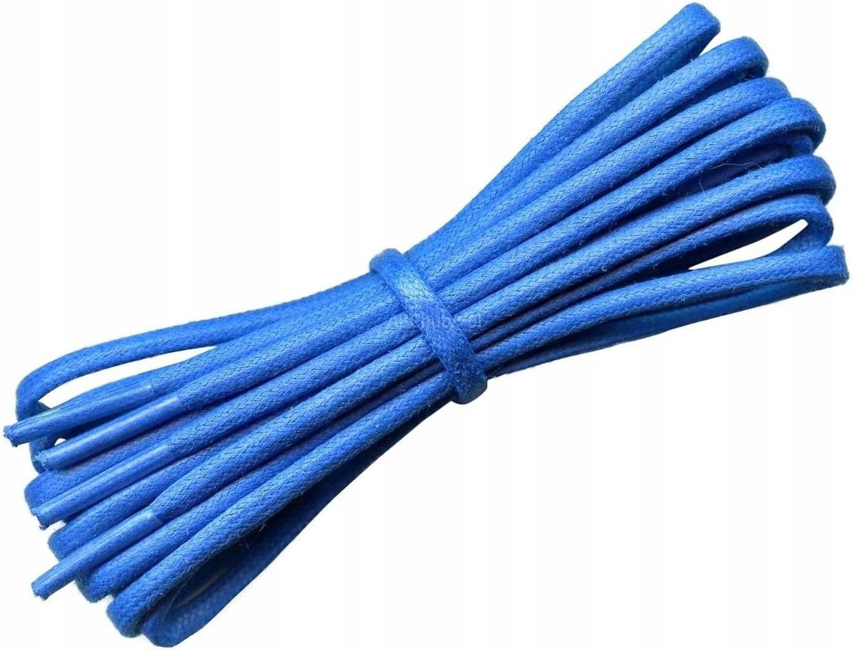 WOSKOWANE Sznurówki NIEBIESKIE Sznurowadła 90 cm CIENKIE Okrągłe 2mm G9-10