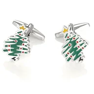 Spinki do mankietów i krawatów - Spinki do mankietów Choinka Boże Narodzenie X2 N146 - miniaturka - grafika 1