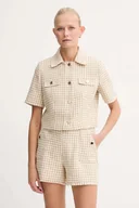 Koszule damskie - Morgan koszula damska kolor beżowy regular z kołnierzykiem klasycznym VENU.F - miniaturka - grafika 1