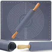 Obrusy i serwetki - STOLNICA SILIKONOWA MATA DUŻA WAŁEK ZESTAW COOKIE-SET - miniaturka - grafika 1