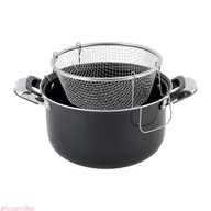 Garnki - Kamille Garnek 24cm 4L + sitko,kosz do głębokiego smażenia 5821 - miniaturka - grafika 1