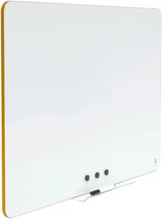 Tablica bezramowa suchościeralna magnetyczna 90x60 Żółte obrzeże 87x57 cm - Tablice i flipcharty - miniaturka - grafika 1