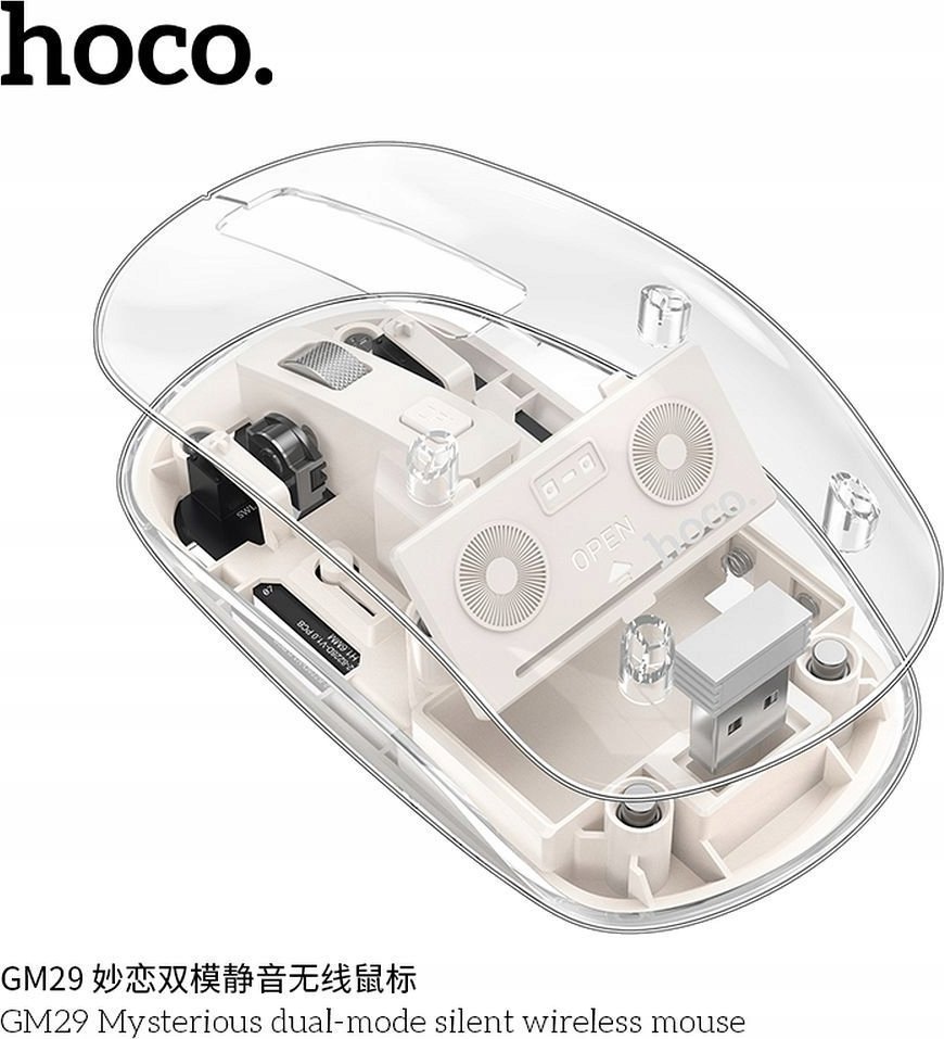 Hoco HOCO mysz komputerowa bezprzewodowa 2,4G 1600 dpi GM29 biała