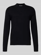 Swetry męskie - Sweter z dzianiny z domieszką kaszmiru i kołnierzykiem polo model ‘FRODE’ - miniaturka - grafika 1