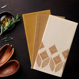 Ręcznik kuchenny LETTY kolor musztardowy drukowany motyw nowoczesny styl klasyczny 50x70 ameliahome - KIT/AH/LETTY/MIX/STAMP/CAR - Ręczniki - miniaturka - grafika 4