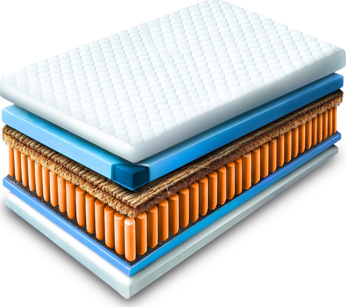 Mebel Elite Materac Piankowy Jednoosobowy 90x200 cm Kieszeniowy Sprężynowy Twardy H3 HAVANA 7 STREF KOKOS