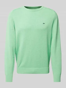 Sweter z dzianiny z wyhaftowanym logo - Swetry męskie - miniaturka - grafika 1