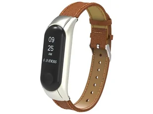 Alogy Skórzany pasek Alogy leather band do Xiaomi Mi Ban 3 4 brązowy uniwersalny - Akcesoria do smartwatchy - miniaturka - grafika 1