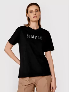 Koszulki i topy damskie - SIMPLE T-Shirt SI22-TSD036 Czarny Regular Fit - grafika 1
