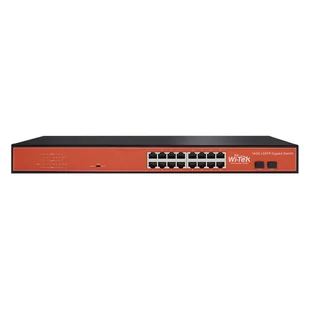 Wi-Tek WI-SG116F łącza sieciowe Nie zarządzany Gigabit Ethernet (10/100/1000) Czarny, Pomarańczowy WI-SG116F - Switche - miniaturka - grafika 1