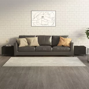 Lumarko Stoliki kawowe z metalowymi nogami, 2 szt., czarne, 50x50x40 cm - Ławy i stoliki kawowe - miniaturka - grafika 1